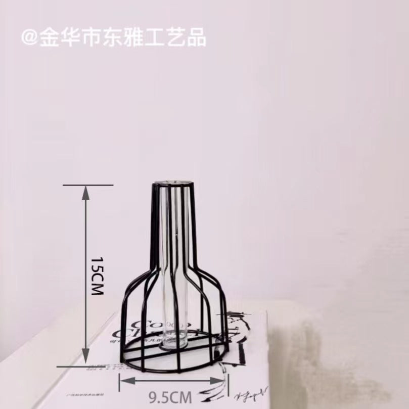 Jarrón de Metal Estilo Nórdico para Decoración Hidropónica