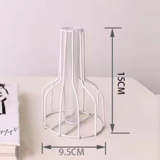 Jarrón de Metal Estilo Nórdico para Decoración Hidropónica