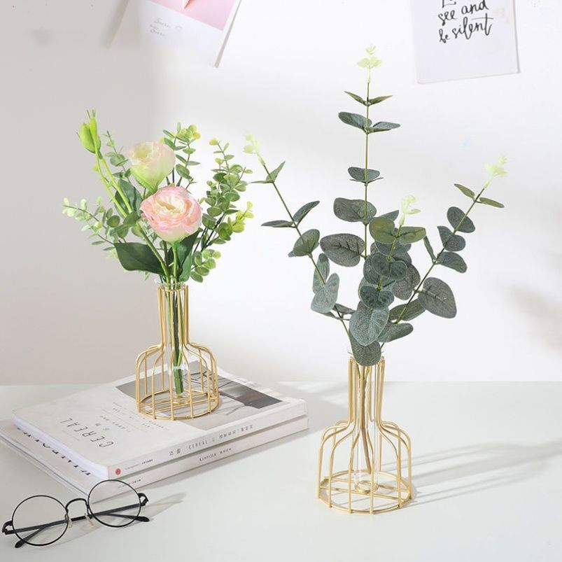 Jarrón de Metal Estilo Nórdico para Decoración Hidropónica